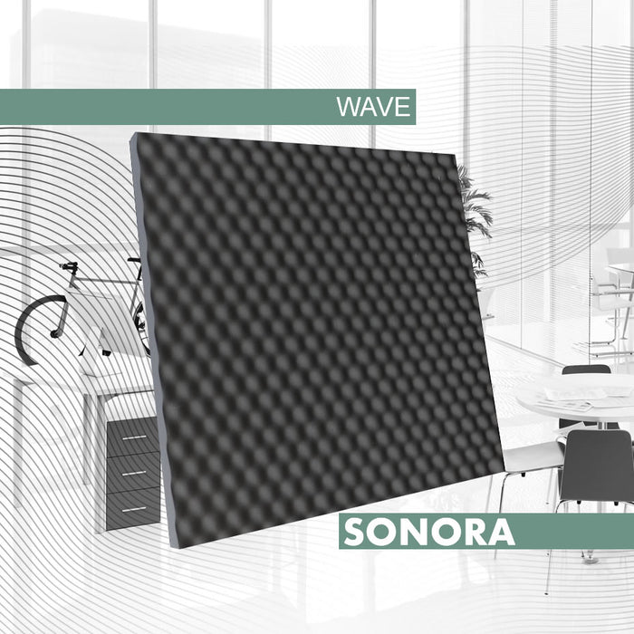 Sonora WAVE 12 sound absorbing panels 50x50x5 cm / 3 m2 - Cioni Materie Plastiche Espanse