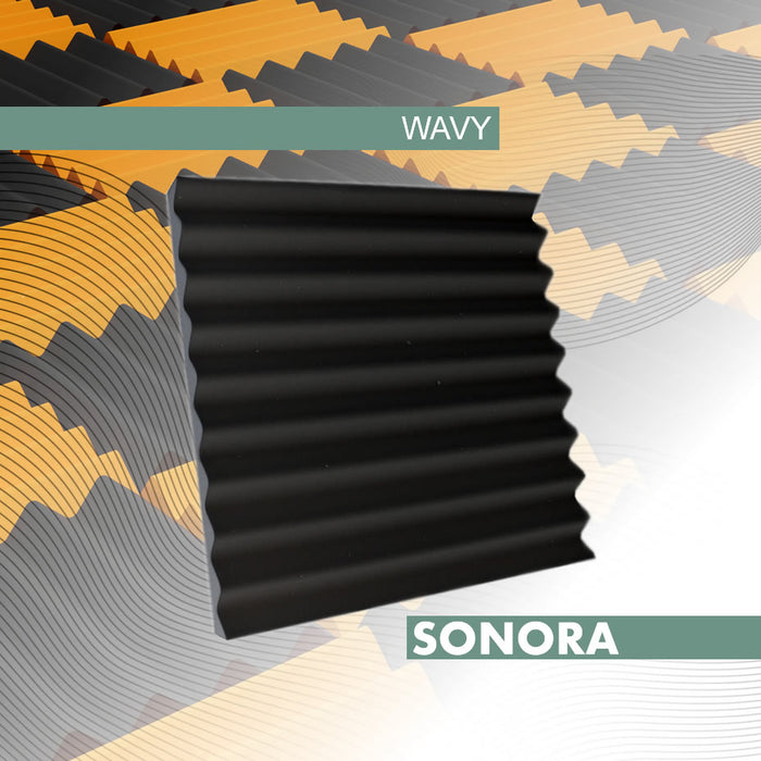 Sonora WAVY 12 sound absorbing panels 50x50x5 cm / 3 m2 - Cioni Materie Plastiche Espanse