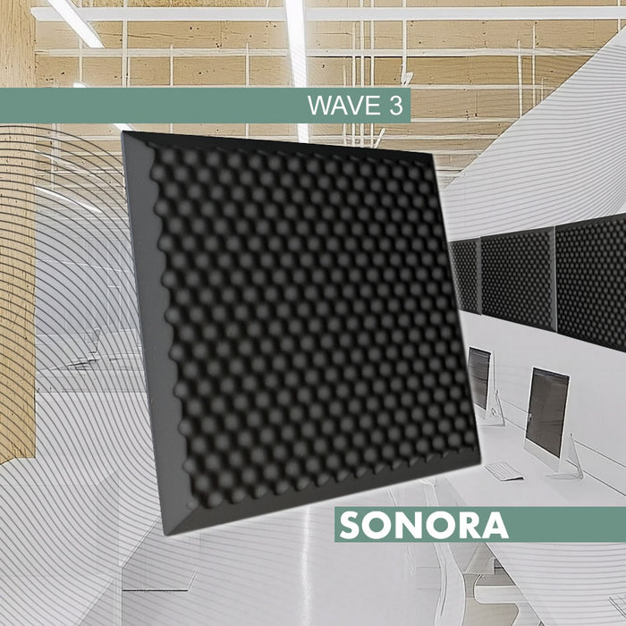 Sonora WAVE 3 12 Schallabsorbierende Platten 50x50x5 cm / 3 m2 