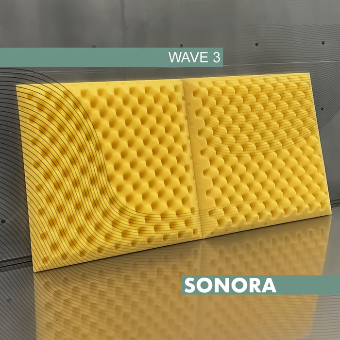 Sonora WAVE 3Y GELB 10 Stk. schallabsorbierend 40x40x5 cm / 1,6 m2 